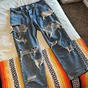 Vintage Levi’s Womens with Custom Distressing Relaxed Fit and Tapered Leg Jeans